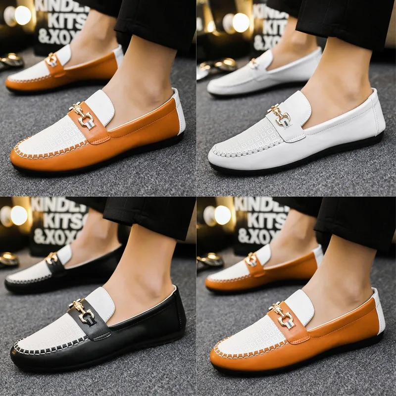 2025 Primavera Autunno Scarpe sportive da uomo nuove Scarpe da ginnastica antiscivolo moda Scarpe da lavoro casual in pelle PU Scarpe da lavoro versatili 1