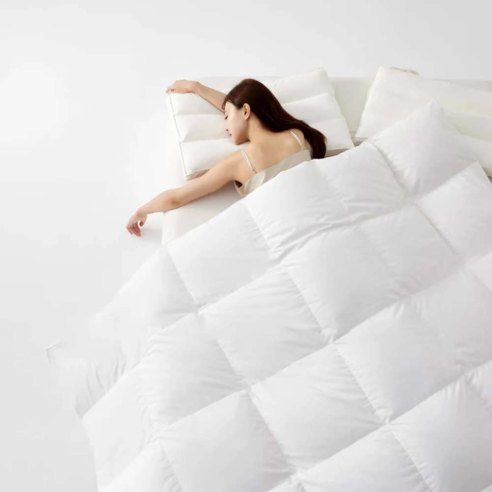 Liv-Esthete Piumino bianco 100% piuma d'oca Inserto 800 Fill Power Trapunta per pane 3D Piumino ultra morbido Silenzioso Guscio in cotone 100% 5