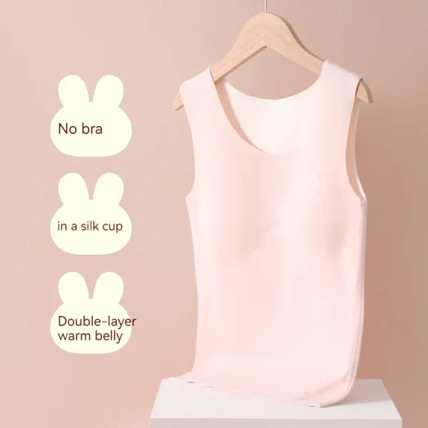 Canotta calda in velluto autunno inverno per il periodo di sviluppo giovanile Ragazze senza reggiseno Canotta Abbigliamento per ragazza per bambini Reggiseno per abbigliamento termico 4