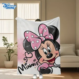 1 pezzo di coperta soffice Disney Minnie Mouse, coperta multifunzionale adatta per casa, attività all'aperto, viaggi, campeggio, coperta per pisolino.