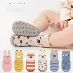 MILANCEL New Spring Baby Prewalker Simpatici animali dei cartoni animati Calzini da pavimento per bambini Calzini antiscivolo per bambini in stile sottile 1