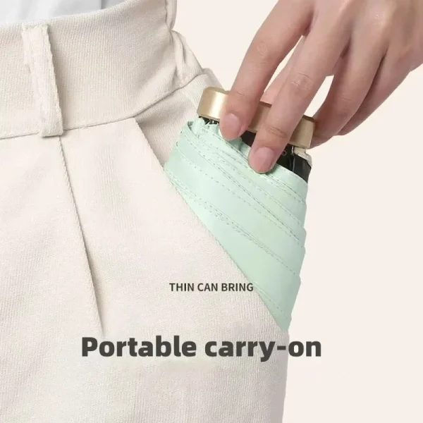 Xiaomi Mijia Ombrello a capsula Ombrello da pioggia tascabile piccolo Ombrello pieghevole in vinile Protezione dai raggi ultravioletti UV Ombrello ultraleggero a doppio uso 2
