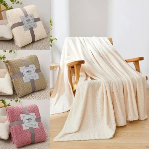 Nuova soffice coperta calda tinta unita coperta bifacciale in velluto corallo trapuntato condizionante traspirante Home Office 1