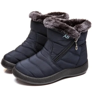 Stivali da donna Stivali invernali da donna Pelliccia Scarpe invernali da donna Stivaletti da neve Super caldi Tacchi bassi Botas Mujer Calzature invernali 1