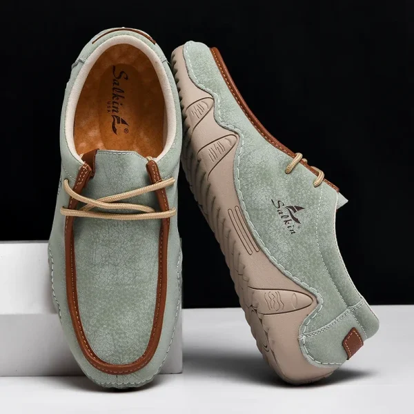 2025 primavera nuove scarpe Casual da uomo in pelle fatte a mano Sneakers moda uomo mocassini scarpe basse basse traspiranti 4