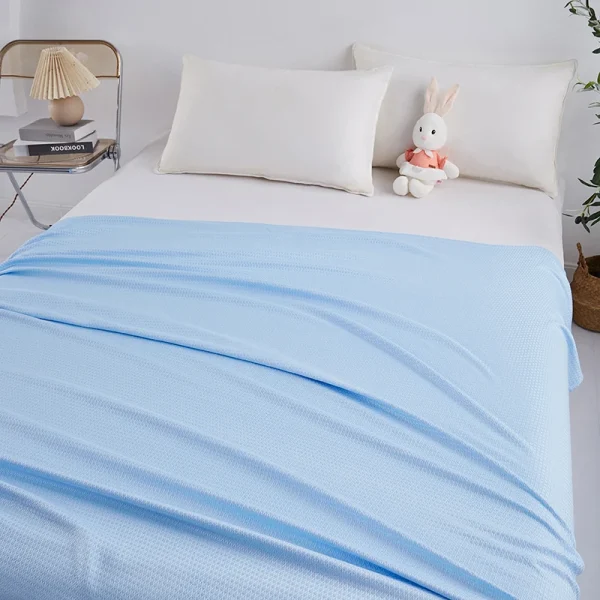 Trapunta per aria condizionata in fibra di bambù al 100% Griglia sottile diamantata Coperta estiva leggera e traspirante Piumino estivo morbido e delicato sulla pelle 2