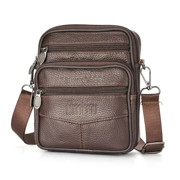 Nuova borsa a tracolla da uomo in vera pelle verticale borsa a tracolla multifunzionale alla moda valigetta borsa a tracolla da viaggio casual 1