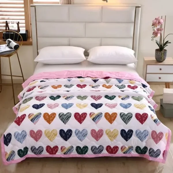 Copripiumino lavabile per camera da letto Copripiumino estivo stampato morbido e confortevole Coperte trapuntate per letto singolo matrimoniale King Queen 이불 5