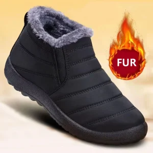 Stivali Donna Neve Solid Stivaletti da donna Slip On Scarpe Donna Stivaletti morbidi Coppia impermeabile Pelliccia Stivali invernali Donna Botas Mujer 1