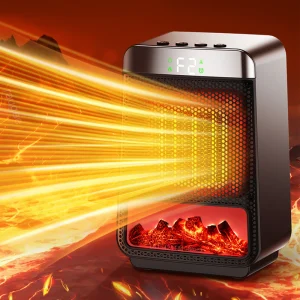 Ventilatore di aria calda Riscaldatore elettrico da tavolo con termostato Ventola di riscaldamento Ventilatore di aria calda per riscaldatore di spazio per ufficio camera da letto domestica 1