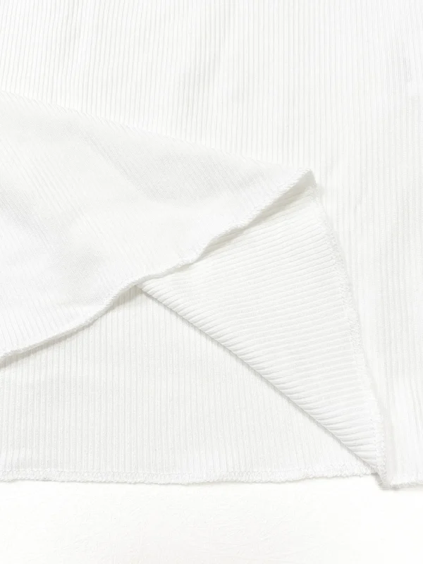 T-shirt da donna a costine sul davanti con mezzo bottone semplice, top alla moda, maglietta girocollo a maniche lunghe vestibilità casual 5