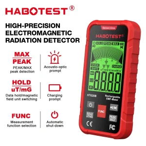 HABOTEST HT628A/628B Tester di radiazioni elettromagnetiche Tester di campo a radiofrequenza portatile portatile portatile Misuratore EMF portatile 1