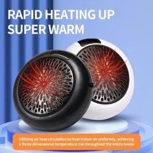Riscaldatore d'ambiente portatile domestico plug-in riscaldatore d'aria elettrico senza fili 2S riscaldamento rapido ventilatore caldo desktop per il bagno domestico invernale 1
