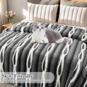 Coperta da tiro in cashmere visone spesso di lusso in pelliccia sintetica, coperte calde e accoglienti per divano letto, morbida coperta reversibile in visone sfocato 1