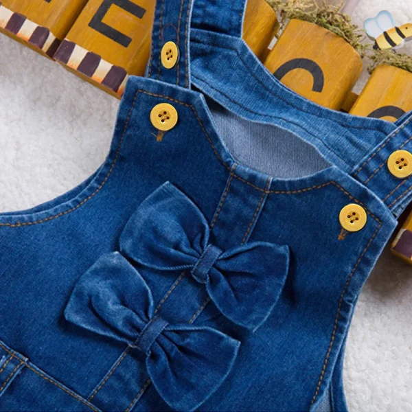 IENENS Salopette per neonata Pantaloni per bambini Salopette in denim Ricamo Pantaloni a farfalla Tuta per neonato 0-4 anni Vestiti 2