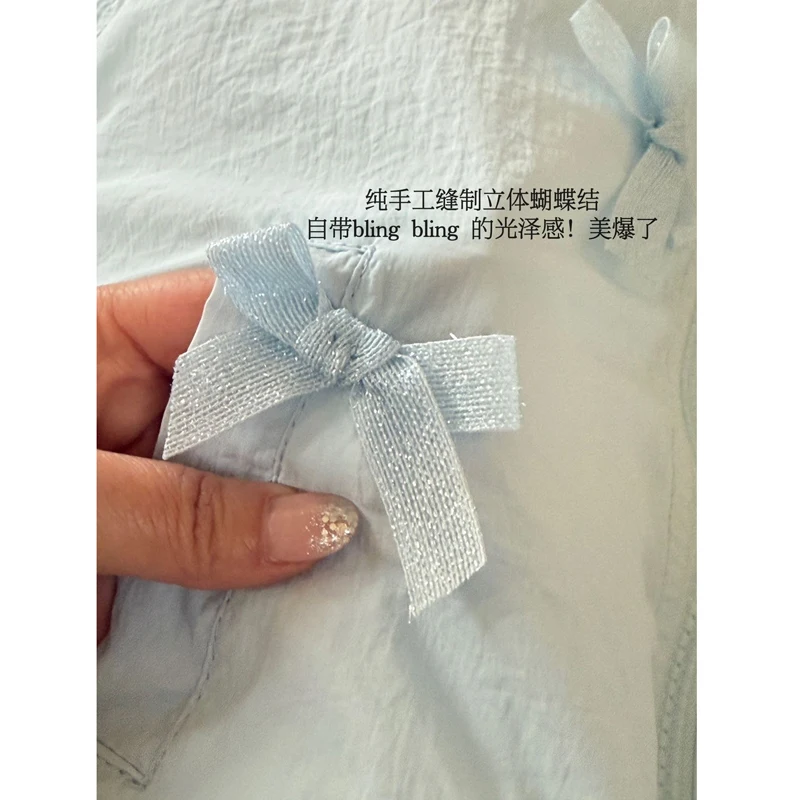 2025 Primavera Autunno Nuove ragazze Giacca per protezione solare Tinta unita Nodo a farfalla Cappotto corto sottile per 4-14 anni Cappotto casual per ragazze adolescenti 6