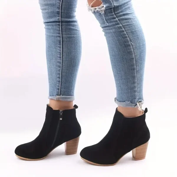 Stivali da donna Autunno Inverno Scarpe con zip con tacco grosso per donna Stivaletti Chelsea moda di lusso Stivali comodi moda donna 4