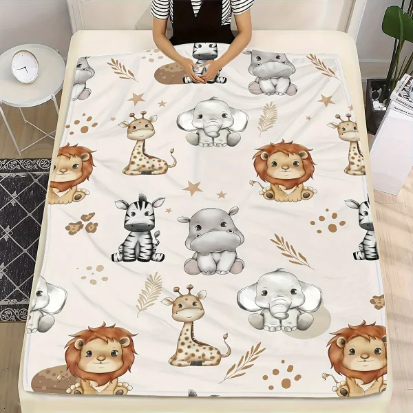 Adorabile coperta da safari: abbraccia il simpatico design di animali, tessuto ultra morbido e vibrazioni accoglienti per l'arredamento della stanza del tuo bambino 4