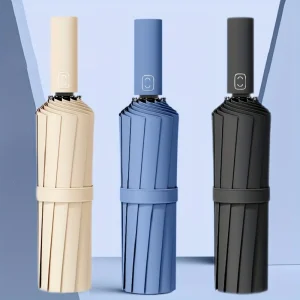Ombrello rinforzato a 24 ossa, Ombrello da lavoro da uomo resistente e durevole resistente al vento, Ombrello per protezione solare anti-UV Soleggiato da donna 1