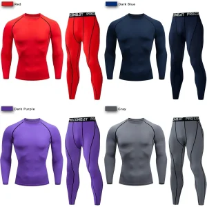 2 pezzi da uomo tuta sportiva a compressione allenamento elastico sport set da yoga allenamento jogging abbigliamento fitness tuta pantaloni sportivi 1