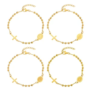 Elegante braccialetto da donna con zirconi cubici, catena a farfalla in acciaio inossidabile placcato oro 18 carati, set di gioielli per fidanzamento di nozze 1