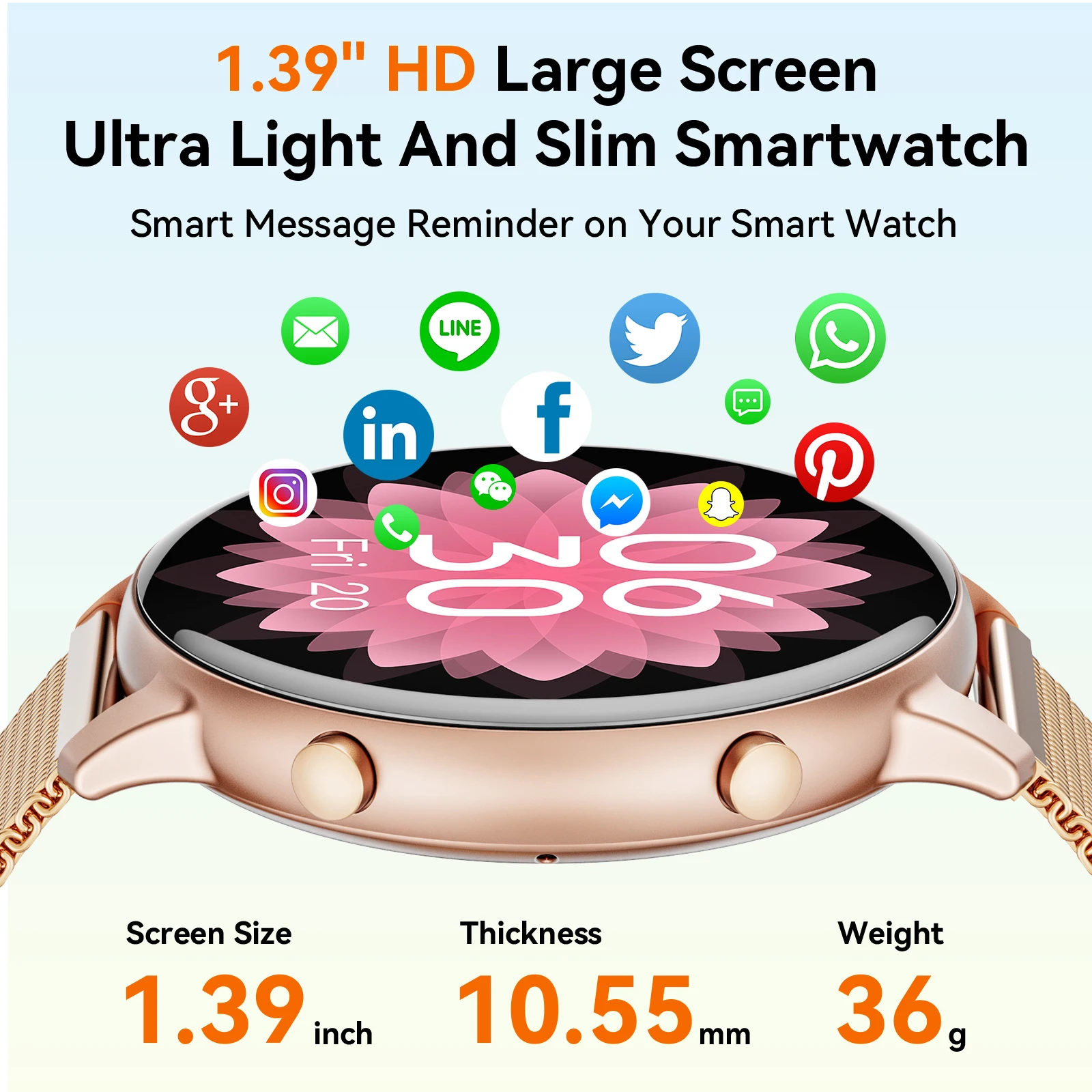 Orologio intelligente da donna Karchilor 2025, schermo 1.39, chiamata Bluetooth, orologio fitness impermeabile da uomo, viene fornito con sonno, frequenza cardiaca, 2