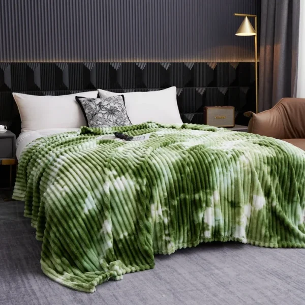 Coperta di alta qualità per letti Tintura per cravatte Manta calda Coperta singola/Queen/King in pile di flanella Thow Coperta per divano scozzese calda e spessa - immagine 5