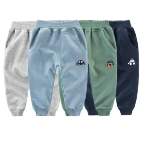 2024 1-9 anni ragazzo pantaloni bambini 100% cotone auto Cartoon pantaloni sportivi lunghi bambino bambini primavera autunno pantaloni sportivi Casual 1