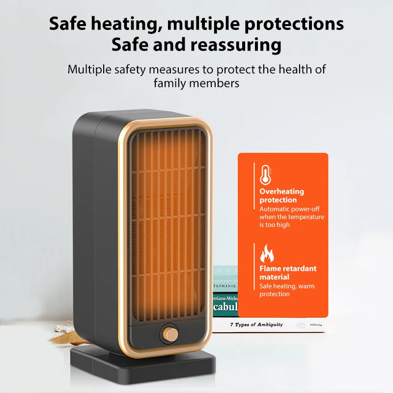 Riscaldatore elettrico portatile da 500 W PTC Ventilatore di aria calda calda Riscaldamento rapido per stufe di riscaldamento della stanza domestica Riscaldatore a ventola a temperatura costante 5