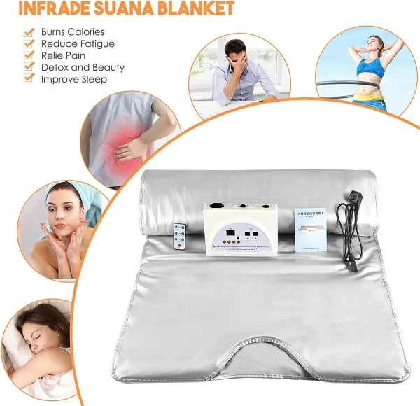 Coperta per sauna Spa domestico portatile per disintossicare e perdere peso Coperta per sauna per il sudore con controllo della temperatura 4