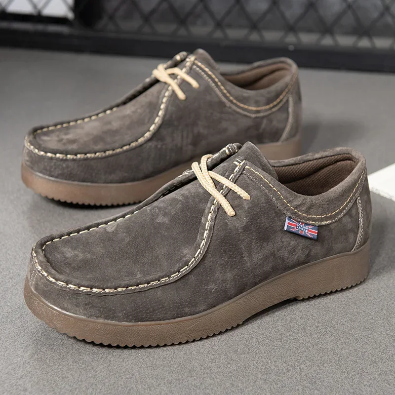 Scarpe Casual da uomo autunnali scarpe da lavoro in pelle scamosciata scarpe da ginnastica con lacci maschili piattaforma scarpe eleganti da festa d'affari britanniche 38-44 6