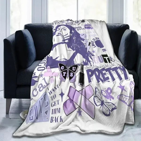 Olivia Vampire Rodrigos Coperta acida Coperta morbida e calda di qualità Autunno Decorativo Decorazioni per la casa Copriletto di tendenza di strada 3