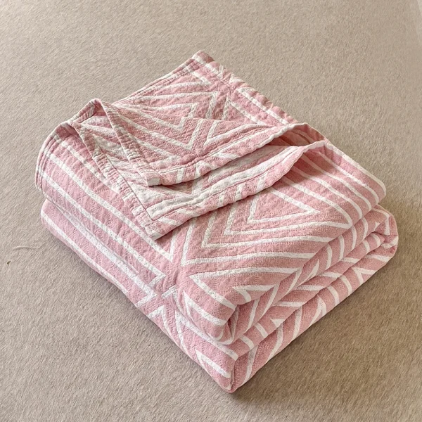 Trapunta in asciugamano di cotone lavato in cotone in stile giapponese, trapunta estiva sottile in garza a tre strati, coperta per pisolino da ufficio, coperta per divano 5