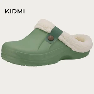 Pantofole zoccoli foderate in pelliccia Kidmi per donna Pantofole da casa classiche invernali impermeabili per donna con scarpe imbottite Scarpe da giardino in EVA 1