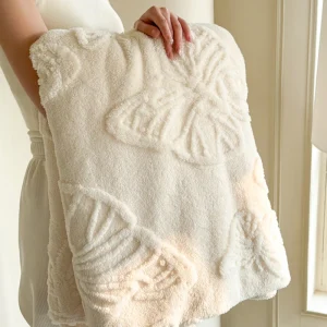 Coperta da letto quattro stagioni in peluche jacquard Tafu con farfalle squisite farfalle 3D, morbide e confortevoli, calde coperte per divano per letto 1