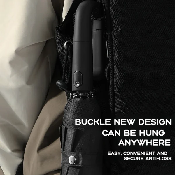 Ombrello completamente automatico con design a fibbia ad anello a 20 costole per uomo Ombrello doppio parasole pieghevole extra large e resistente da DONNA 3
