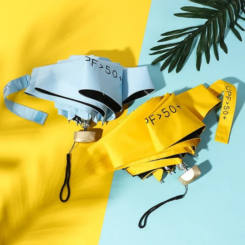 1Pc 55% di sconto Mini Ombrellone Tasca Ombrello da pioggia Vinile Pieghevole Protezione UV dai raggi ultravioletti Parasole Tasca Parasole Capsula 5
