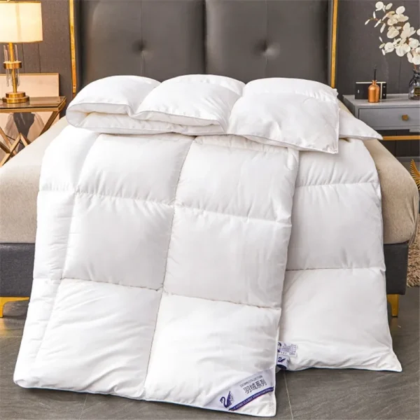Trapunta invernale in piuma d'oca imitazione Piumino per hotel a cinque stelle Coperta trapuntata trapuntata super morbida e soffice per l'autunno primaverile 1