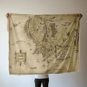 130 cm × 150 cm Mappa della Terra Media l-Lords Of The R-Rings Coperte Fuzzy Film Divertenti Coperte da tiro per la casa Hotel Divano Copriletto 1