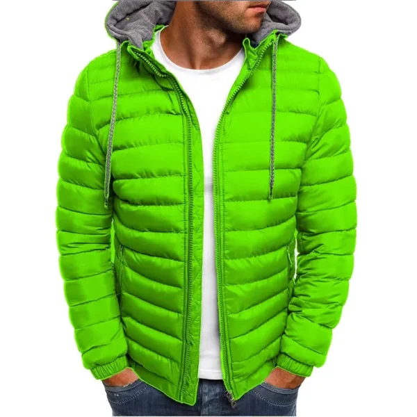 2024 autunno e inverno maschile cappotto allentato abbigliamento Outdoor abbigliamento sportivo Casual moda Streetwear stile giacca con cerniera calda con cappuccio - immagine 2