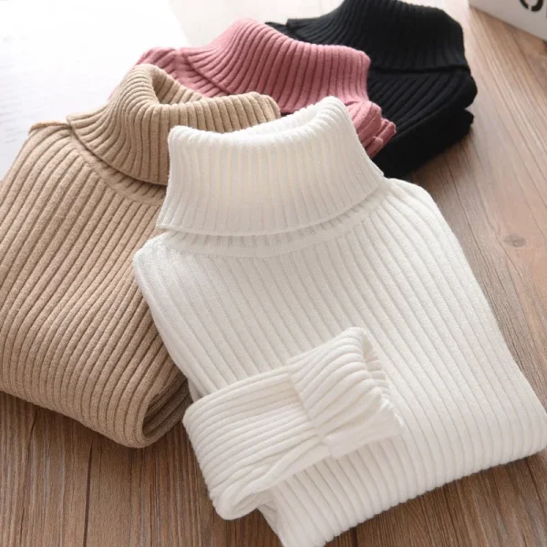 2025 Nuovo Maglione Per Bambini Maglioni Autunno Ragazze Maglioni A Collo Alto 1-9 Anni Neonati maschi Pullover Inverno Lavorato A Maglia Che Basa Ragazzi Maglioni 1