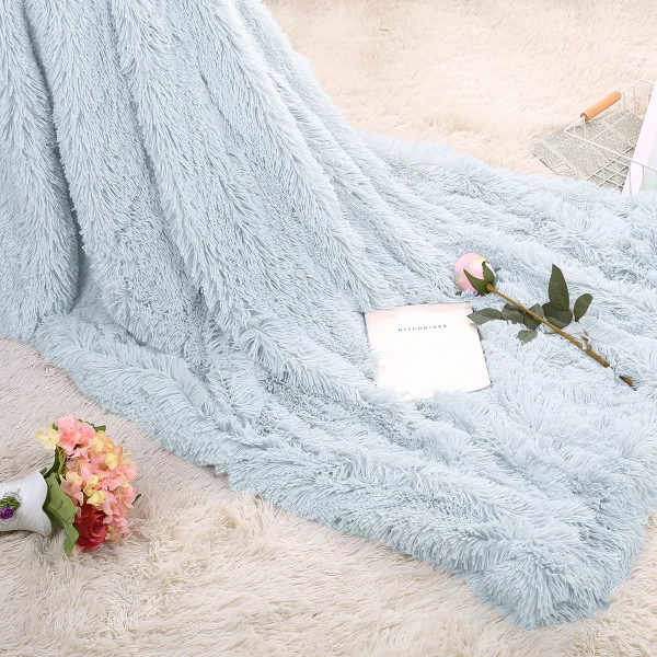 Coperta grande in flanella Coperta lunga in peluche pelosa per divano divano letto Copriletto invernale caldo e soffice in pelliccia sintetica 14 colori 4
