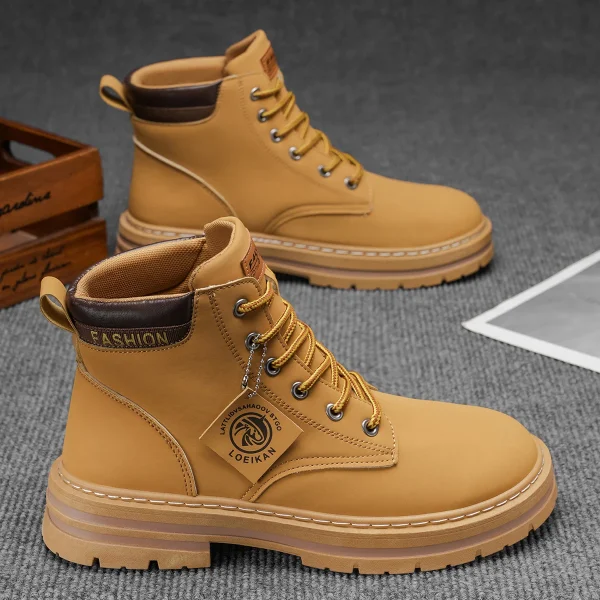 Stivali alti in denim da uomo, scarpe sportive casual, stivali da uomo alla moda e alla moda 2