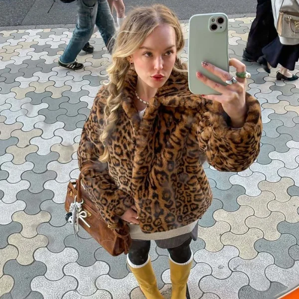 MUJER Cappotto in pelliccia sintetica Peluche soffice Giacca da donna 2025 Donna Autunno Inverno Novità in Capispalla Bianco Rosso Grigio Nero Miscele Cappotti 4