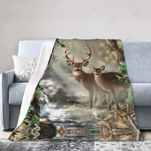 Coperta di flanella di cervo King Full Size coperta di animali selvatici per divano letto decorazione del divano leggero confortevole Super morbido 1