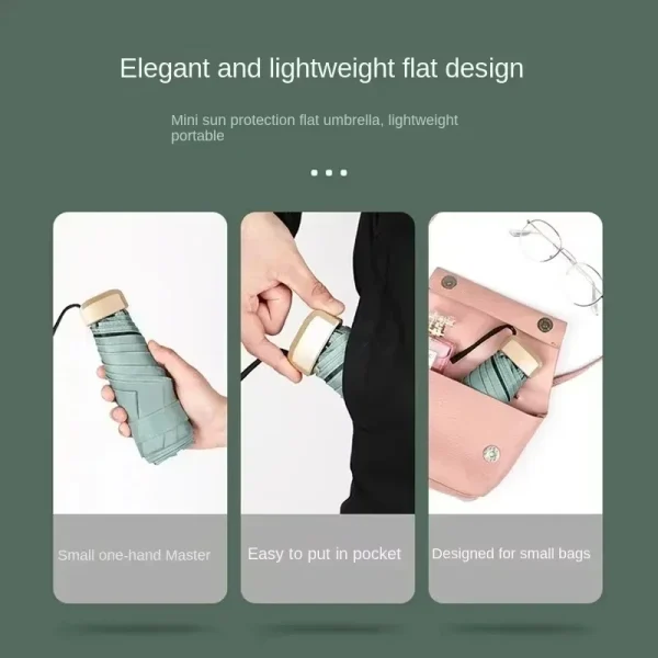 Xiaomi Mijia Ombrello a capsula Ombrello da pioggia tascabile piccolo Ombrello pieghevole in vinile Protezione dai raggi ultravioletti UV Ombrello ultraleggero a doppio uso 4