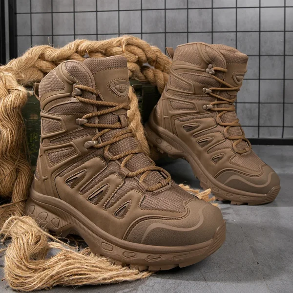 Scarponi da trekking da uomo antiscivolo leggeri impermeabili caccia all'aperto combattimento nel deserto e stivali tattici scarpe da lavoro traspiranti di sicurezza 5