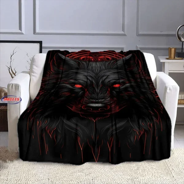Comoda e morbida coperta da lupo, aggiungi bellezza a casa, tutte le stagioni, l'home office può essere utilizzata, regalo per la coperta di flanella da campeggio per pisolino 6