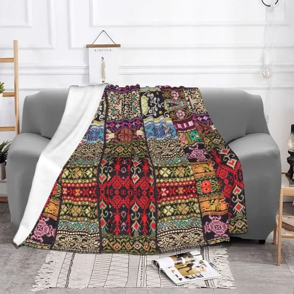 Colori misti e motivi coperta di flanella palestina arabo palestinese coperta personalizzata per copriletto divano Hotel casa 2
