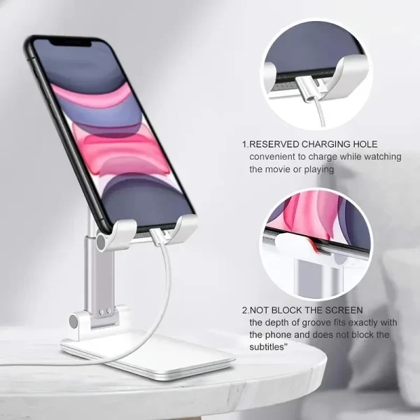 Supporto per telefono cellulare da tavolo Supporto per iPhone IPad Xiaomi Supporto per tablet da tavolo regolabile Supporto per telefono cellulare da tavolo universale 3
